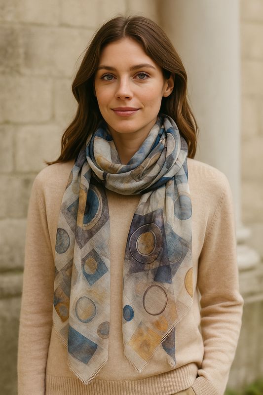 Metropole Abstract Pure Micromodal Scarf - Soft and Lightweight!
