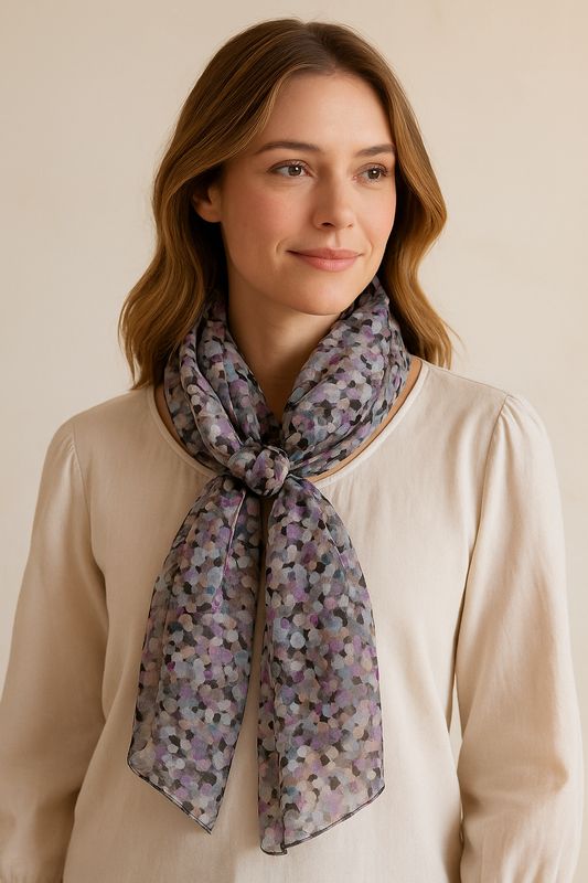 Whimsy Abstract Petal Print Pure Silk Scarf Whimsy Abstract Petal Print Pure Silk Scarf