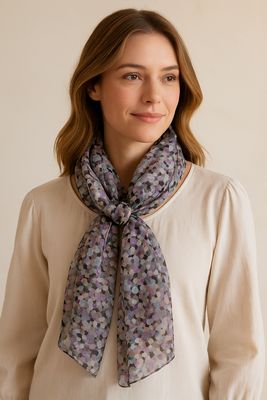 Whimsy Abstract Petal Print Pure Silk Scarf Whimsy Abstract Petal Print Pure Silk Scarf