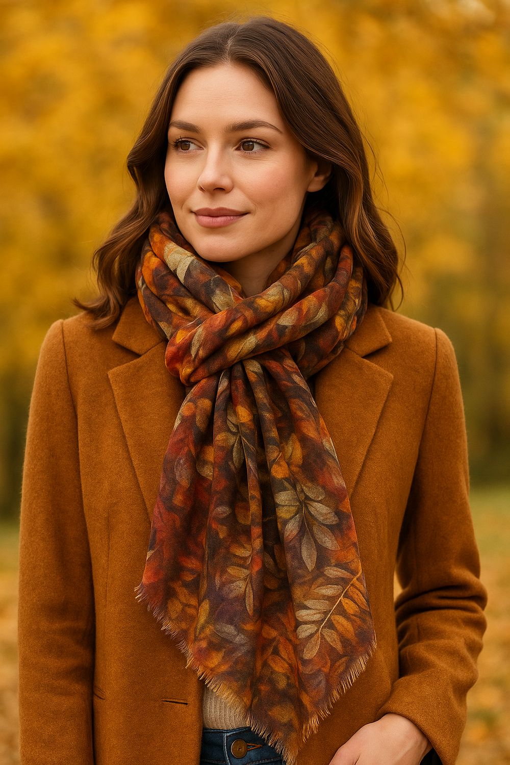 Carmela Autumn inspired Wool Modal Scarf - Soft and Luxurious