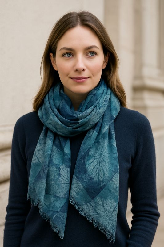 Folio Leaf Pure Wool Modal Scarf - Soft and Luxurious