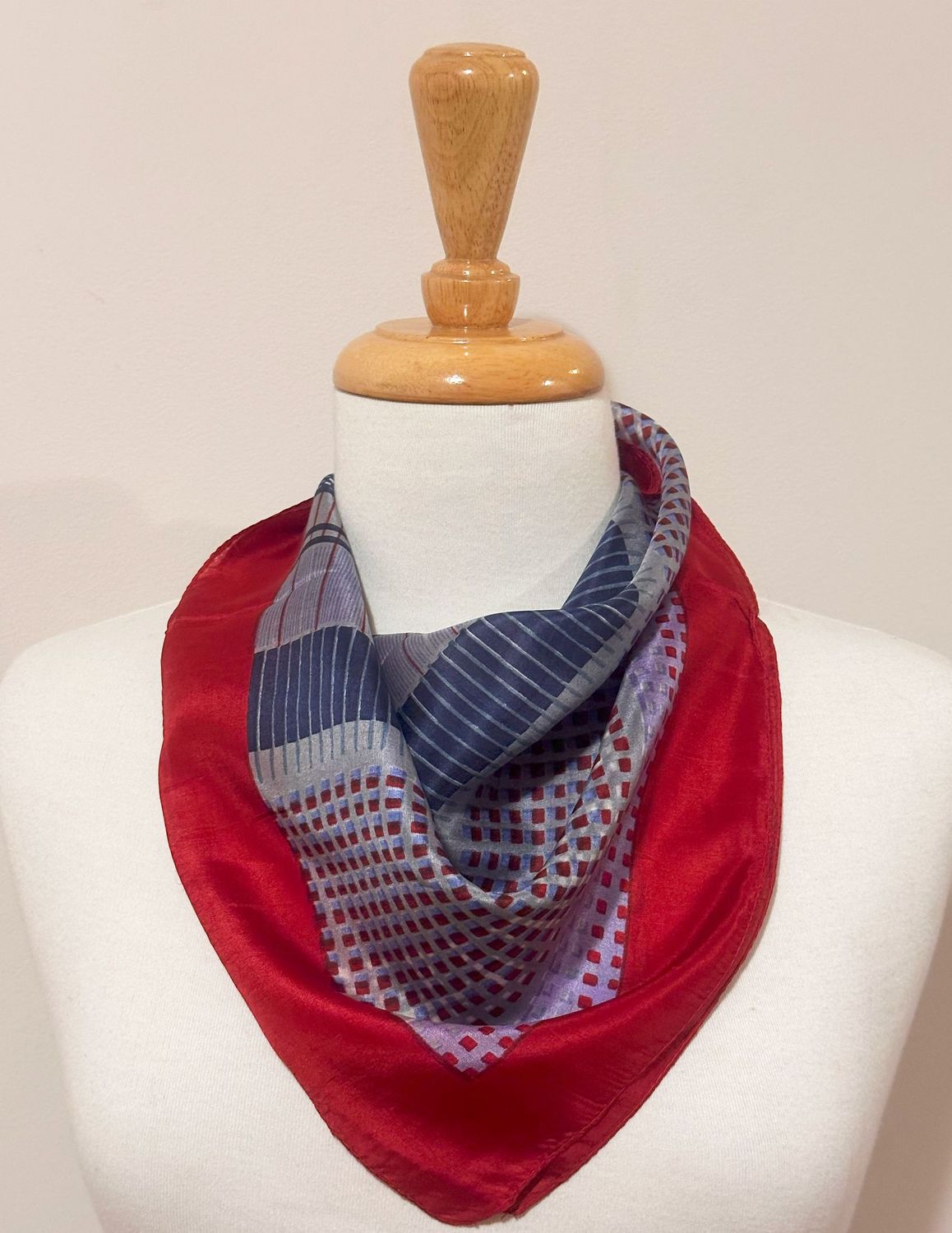 Mosaic Grid Pattern Pure Silk Square Scarf - Last one!