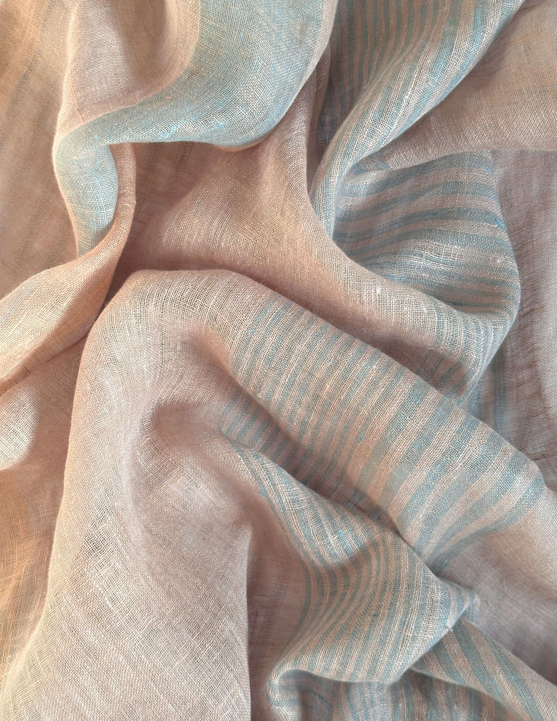 Vintage Woven Stripes  Linen Scarf