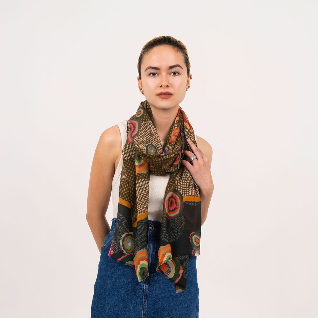 Mila Printed Modal Cupro Linen Scarf