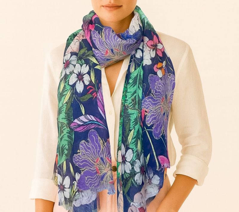 Bliss Printed  Linen Scarf