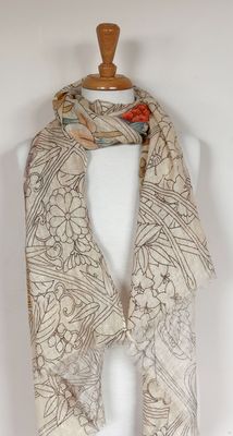 Petal Printed Linen Scarf Petal Printed Linen Scarf