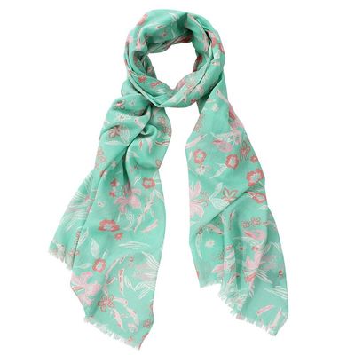 Tiger Lilly Flower Printed Pure Cotton Scarf - last one! Tiger Lilly Flower Printed Pure Cotton Scarf - last one!