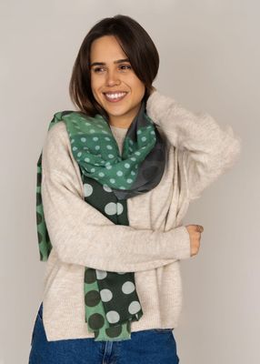 Futura Chequered Spot Merino Wool Silk Scarf - Luxurious and Stylish | DLUX