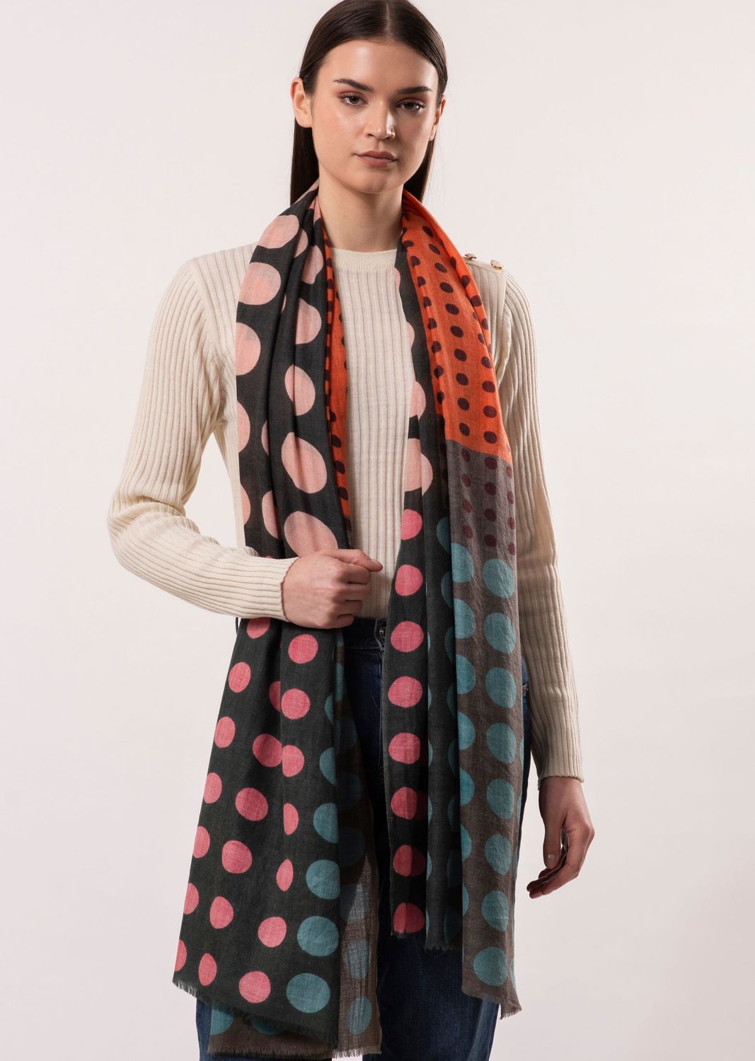 Futura Chequered Spot Merino Wool Silk Scarf - Last few Futura Chequered Spot Merino Wool Silk Scarf - Last few