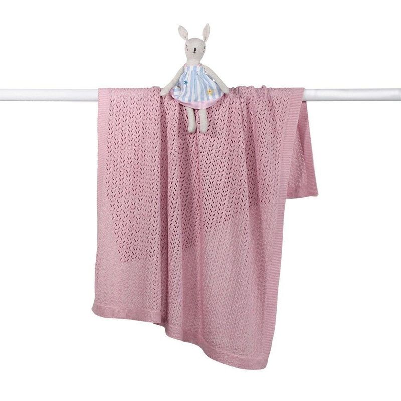 DLUX Baby Bailey Pointelle Stroller Blanket with intricate design and free gift wrapping.