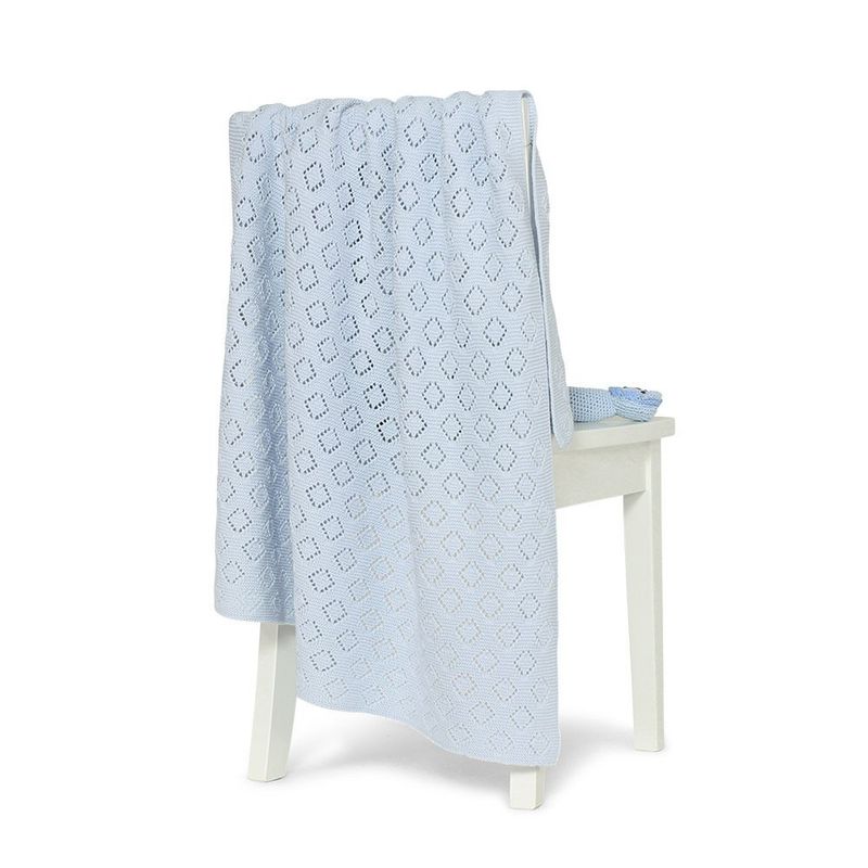 DLUX Baby Milo Pointelle Stroller Blanket with diamond design and free gift wrapping.