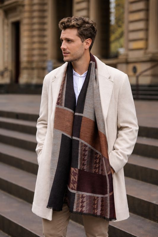 Agnes Men's Reversible Merino Wool Scarf | DLUX