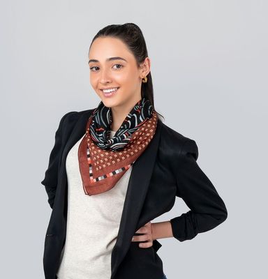 Circe Modern Geometric Pure Silk Square 100 | DLUX