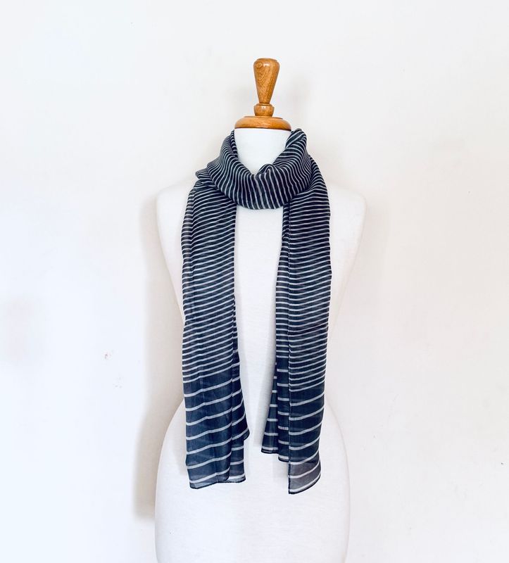 Linea Multi Striped Print Pure Silk Scarf - last few!