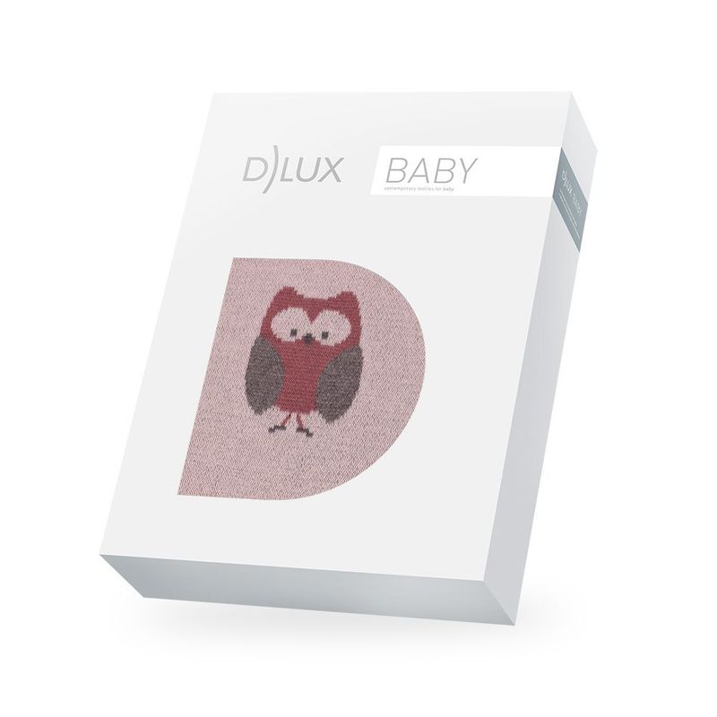 DLUX Baby Owls Knitted Stroller Blanket with baby owls design and free gift wrapping.