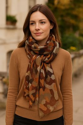 Animal Jigsaw Pure Wool Modal Scarf  - last few!