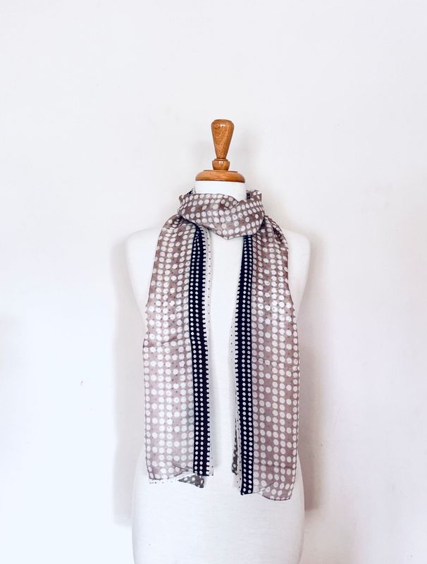 Lila Polka Dots Pure Silk Scarf - last one!