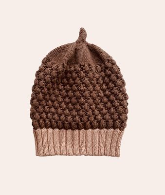 Acornie OEKO-TEX Cotton - Textured Knit Baby Hat with Stem Top Detail