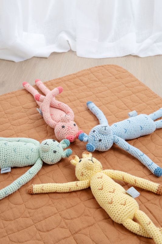 Sabu Hand-Crocheted Cotton Snow Leopard Toy With Gentle Rattle