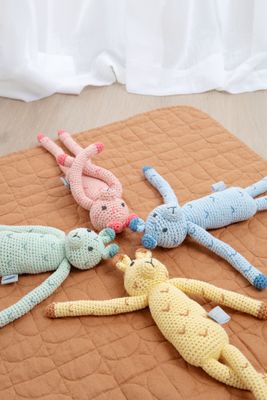 Sabu Hand-Crocheted Cotton Snow Leopard Toy With Gentle Rattle