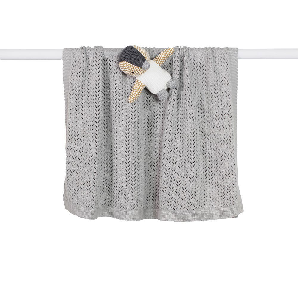 Bailey Pointelle Baby Stroller Blanket - Soft and Premium Cotton