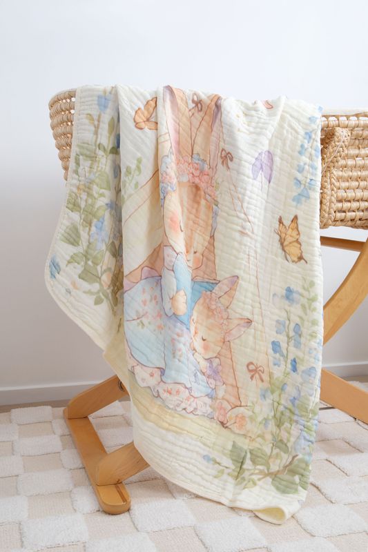 Bunny Tales Bamboo Cotton Layered Muslin Blanket Bunny Tales Bamboo Cotton Layered Muslin Blanket