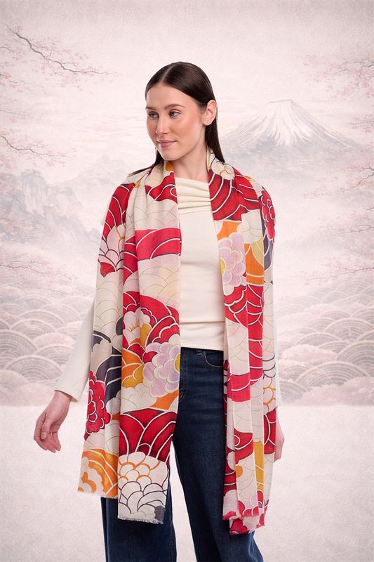 Ruby  Merino/Silk Scarf