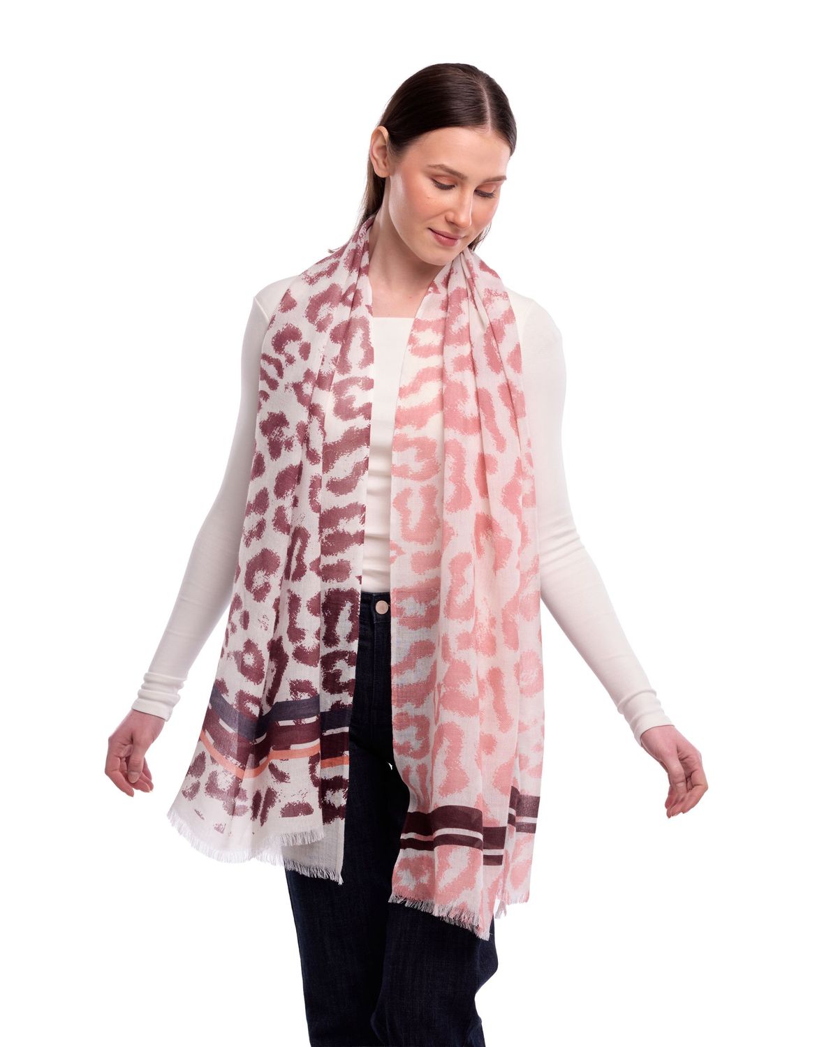 Alina Animal Print Wool Modal Scarf Alina Animal Print Wool Modal Scarf
