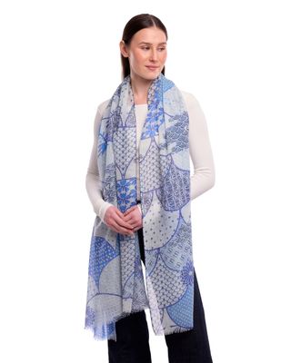AYA Layered Motifs Design Merino Wool Scarf | DLUX AYA Layered Motifs Design Merino Wool Scarf | DLUX