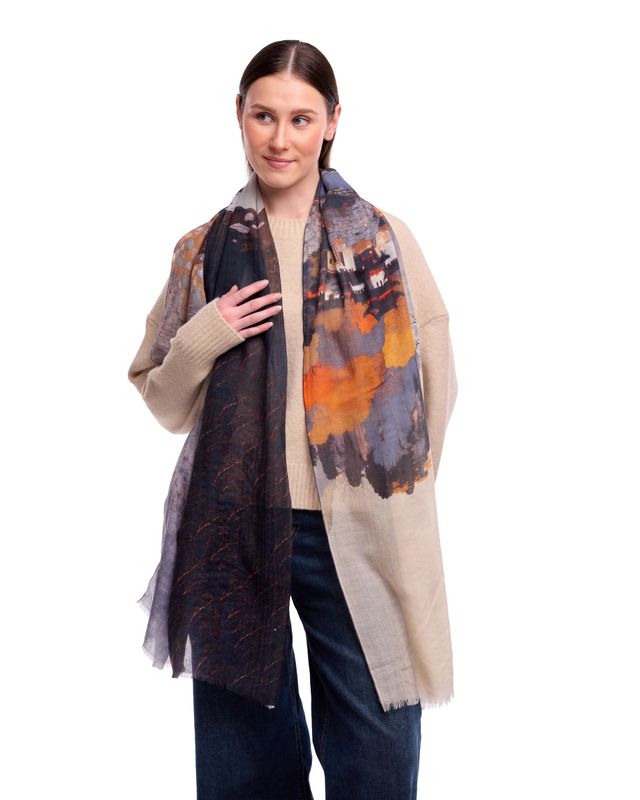 MEADOW Riverside Landscape Design Merino Wool Scarf | DLUX