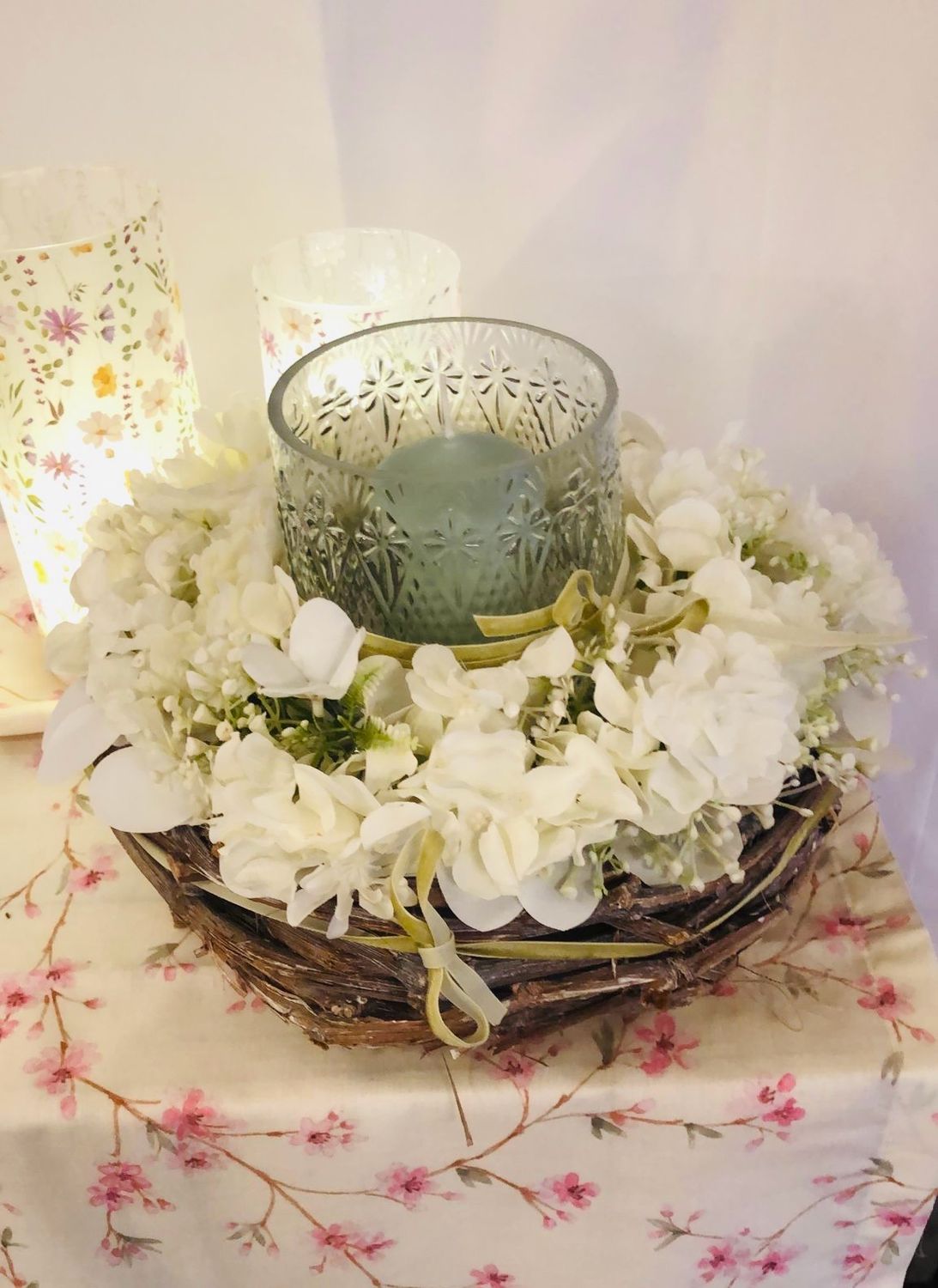 Tischkranz white spring