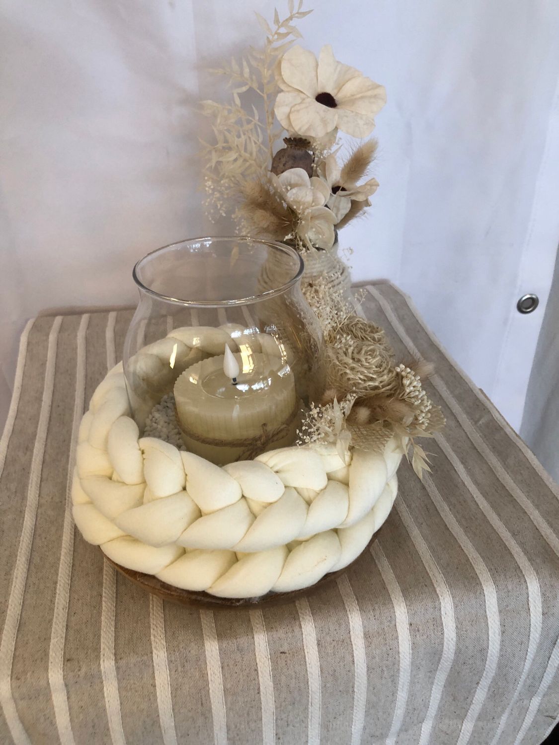 Deko Glas chunky mit LED Kerze