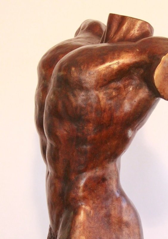 Mannentorso Kratos - bronzen beeld