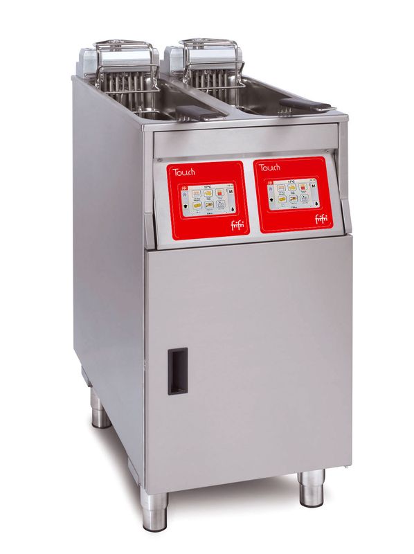 FriFri Touch 422 Elektro-Stand-Doppeltank-Fritteuse, 2 Körbe, 2x 7,5 kW, 1-phasig, (B x T x H) 397,5 x 650 x 994 mm