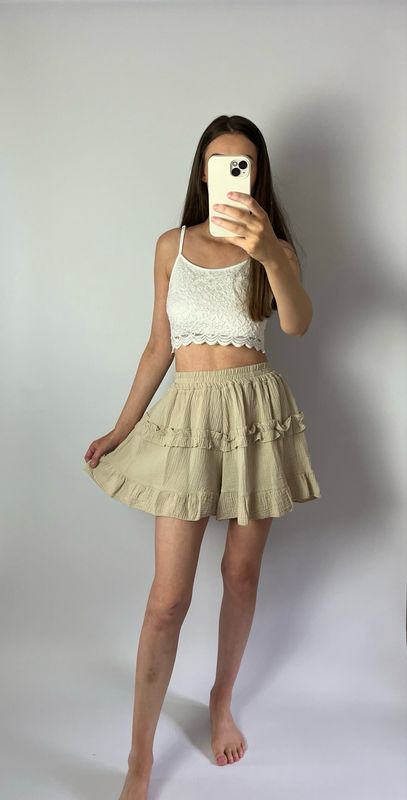 Musselin Skort beige