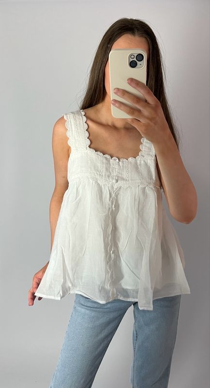Babydoll Top mit Spitze
