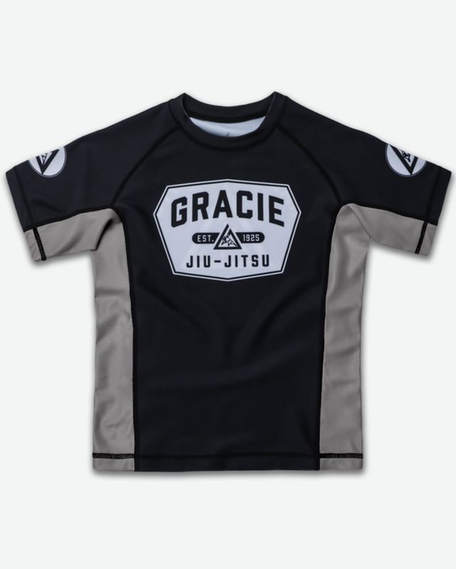 Gray Classic Rank Short-Sleeve Rashguard (Kids)