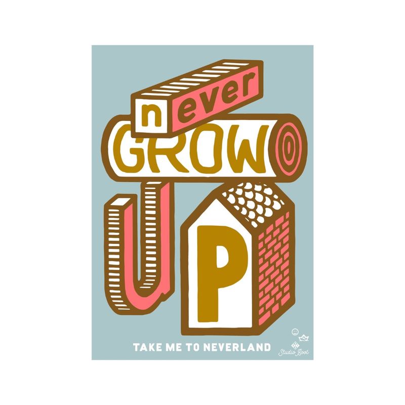 Never grow up - 50x70 cm