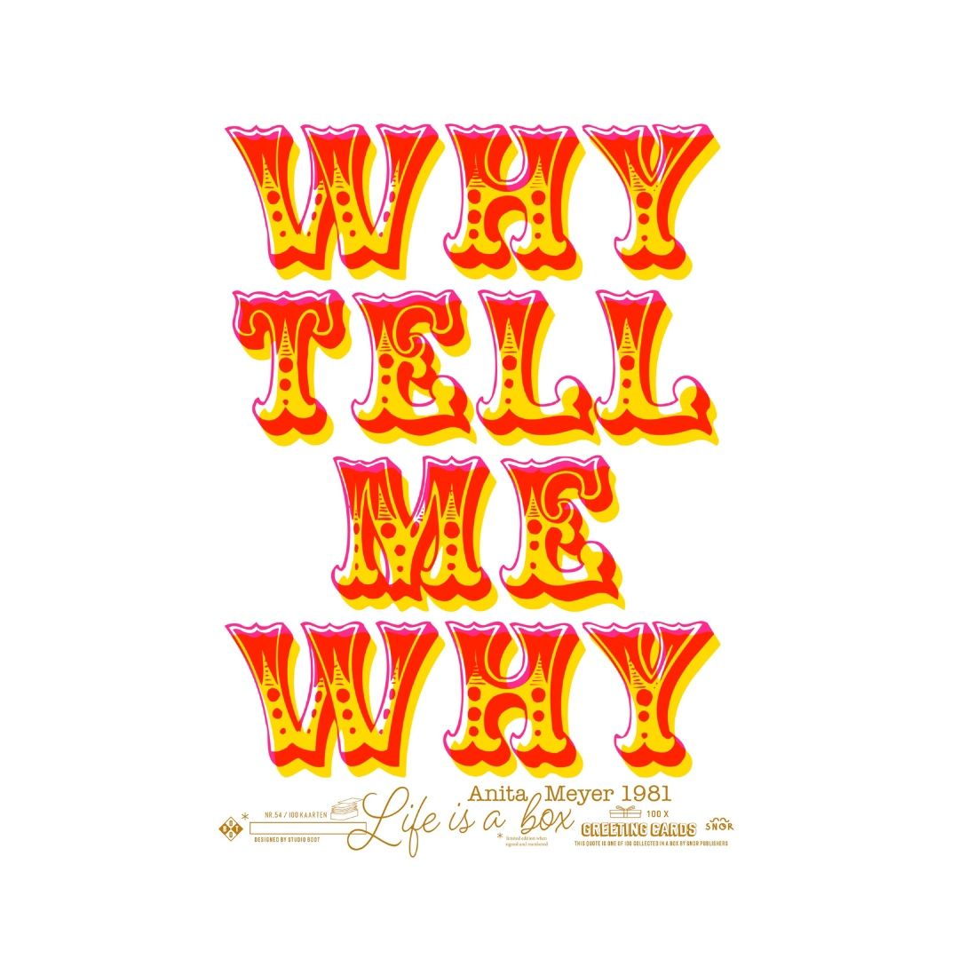 Studio Boot Poster - Why tell me why