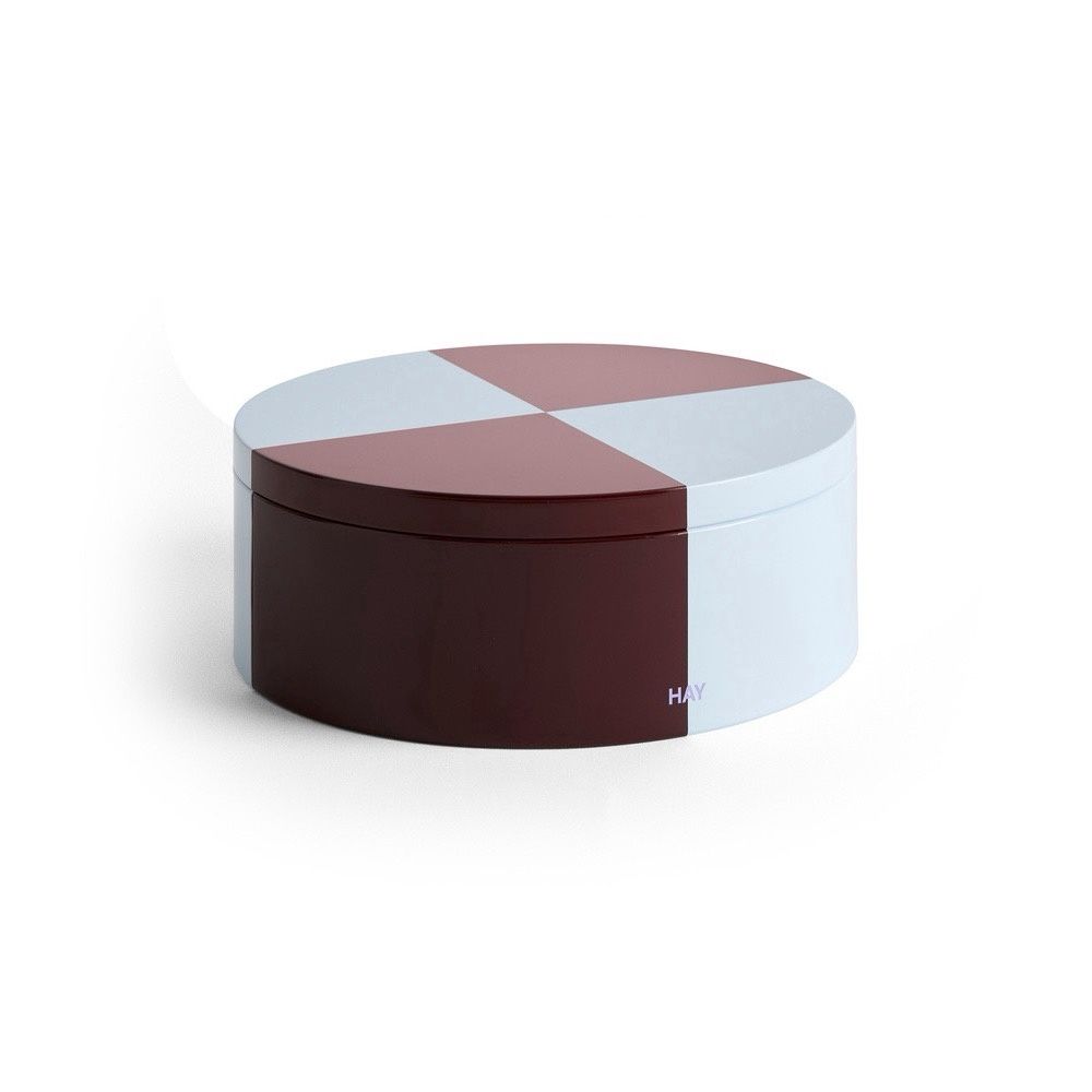 HAY Tin Container, Kleur: Round - Burgundy/ blue
