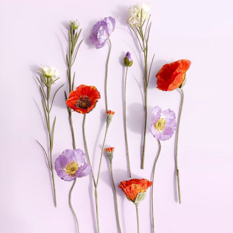Muurbloempjes - zijden bloemen