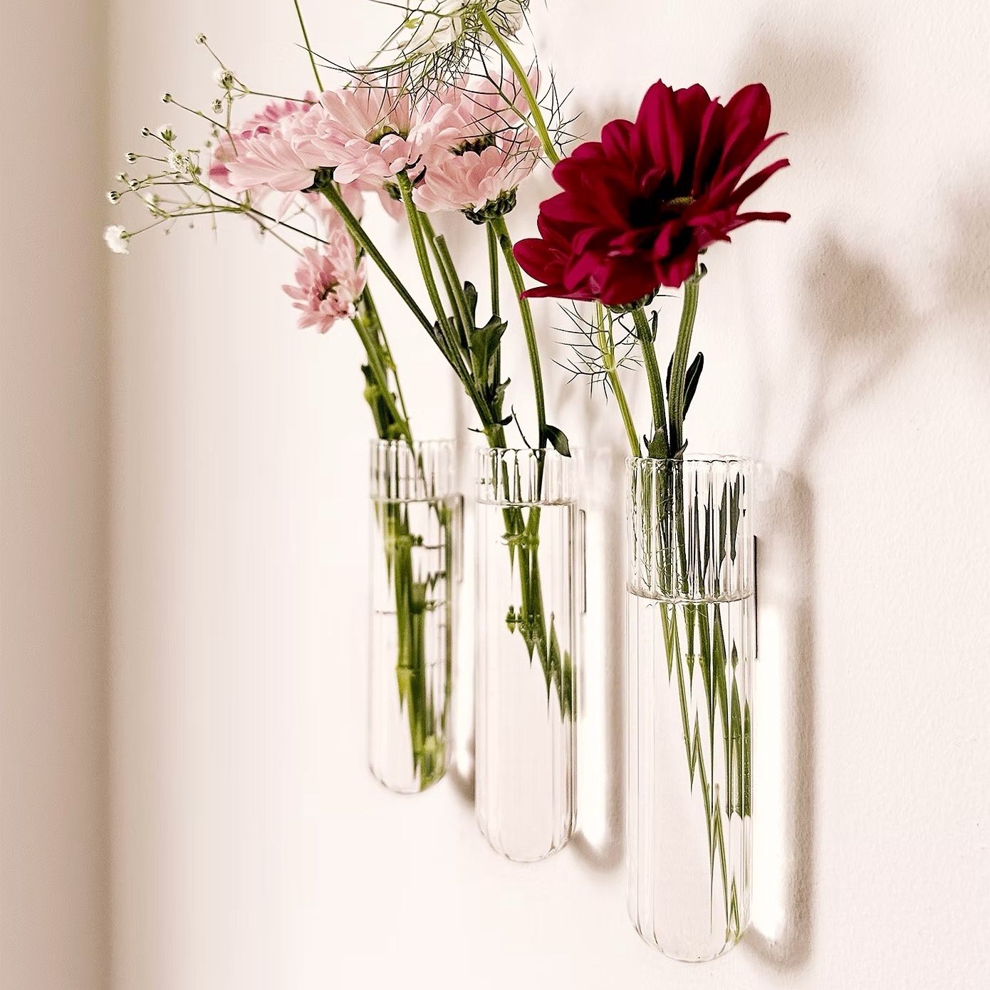 Muurbloempjes XL 3-pack, Kleur: Transparent