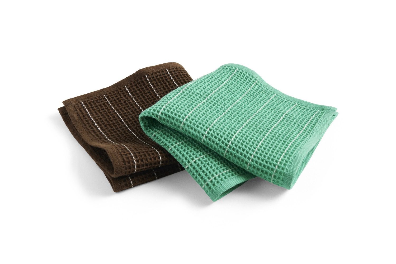 HAY Canteen vaatdoeken (set van 2), Kleur: Chocolate-Emerald