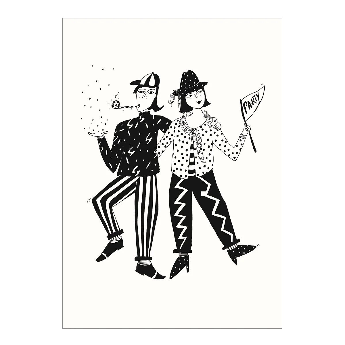 Helen B postkaart, Ontwerp: party lovers
