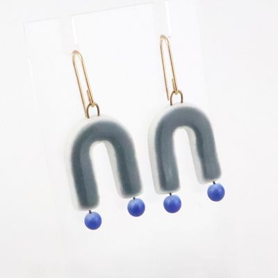 Iva Haas, Earrings, Gray Arch
