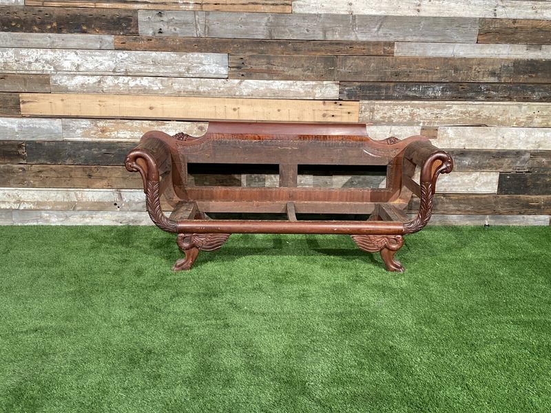 Antique Carved Mahogany Sofa Frame Victorian Vintage Couch Settee