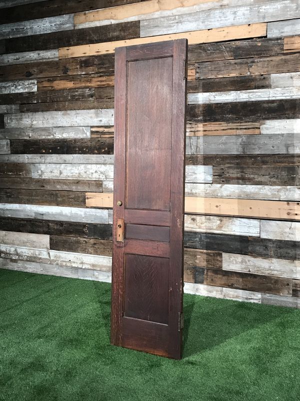 3 Panel Solid Wood Door | Tall Narrow Reclaimed Interior Exterior Door