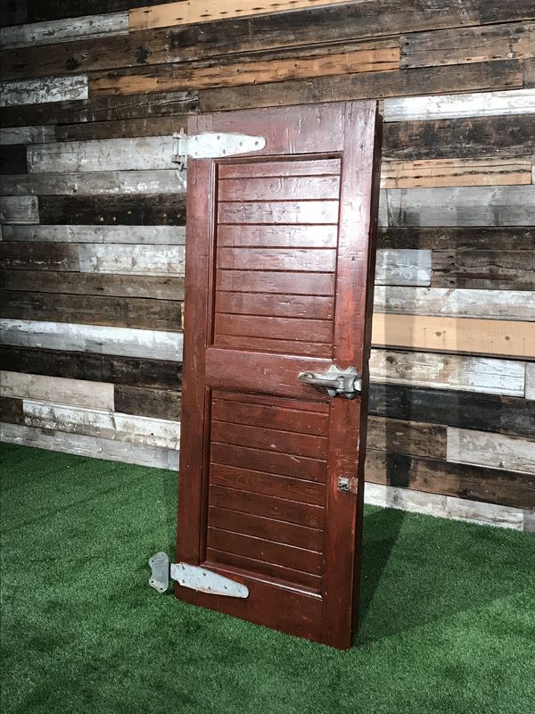Vintage Wooden Walk-In Cooler Freezer Door | Commercial Refrigeration Architectural Salvage
