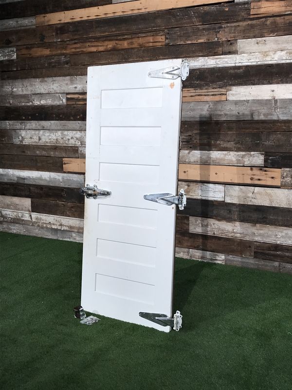 Vintage Wooden Walk-In Cooler Freezer Door | Commercial Refrigeration Architectural Salvage