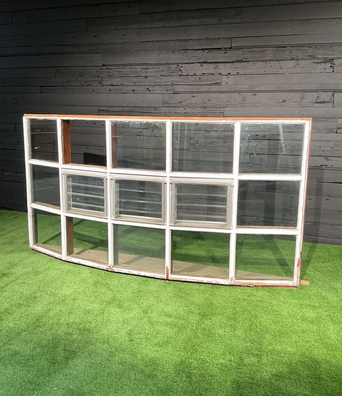Bow Bay Window 15-Lite – Reclaimed Architectural Salvage | 62" x 120" x 5-1/2"
